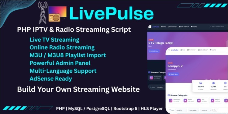 Professional Site Radio & TV Hosting Bundle-Customized Website Included